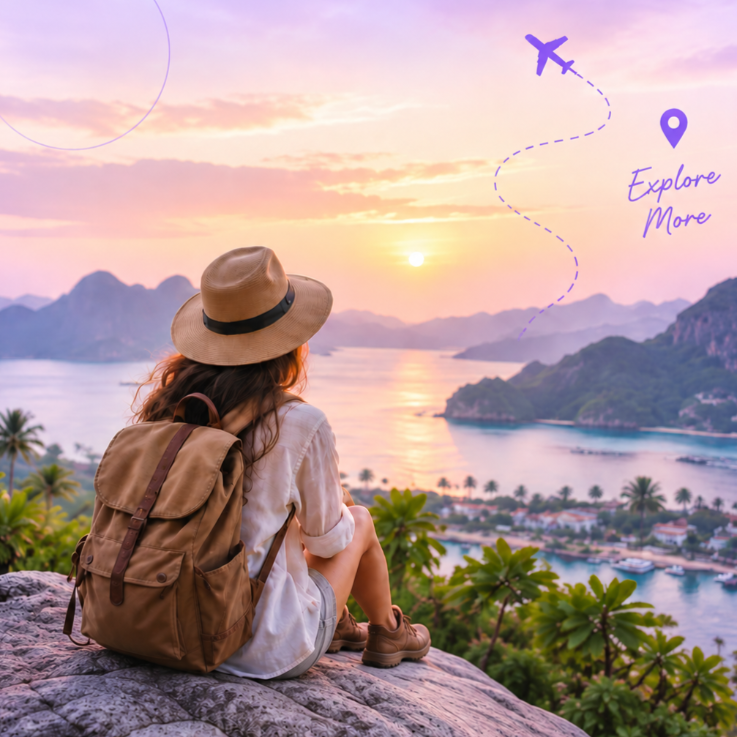 Traveller enjoying an extraordinary destination